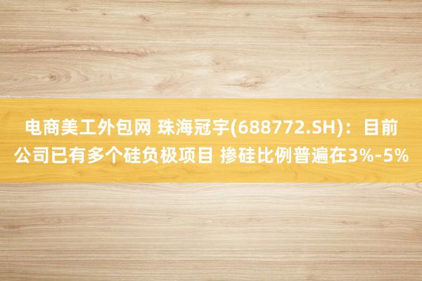 电商美工外包网 珠海冠宇(688772.SH)：目前公司已有多个硅负极项目 掺硅比例普遍在3%-5%