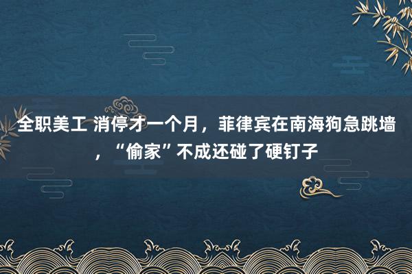 全职美工 消停才一个月，菲律宾在南海狗急跳墙，“偷家”不成还碰了硬钉子