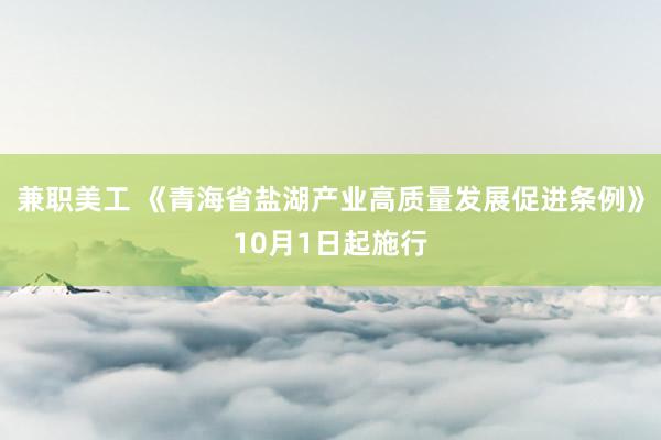 兼职美工 《青海省盐湖产业高质量发展促进条例》10月1日起施行